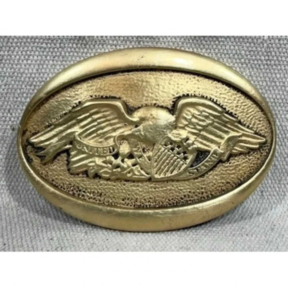 Vintage 1978 Heritage Mint Solid Brass American Eagle Belt Buckle A-0264